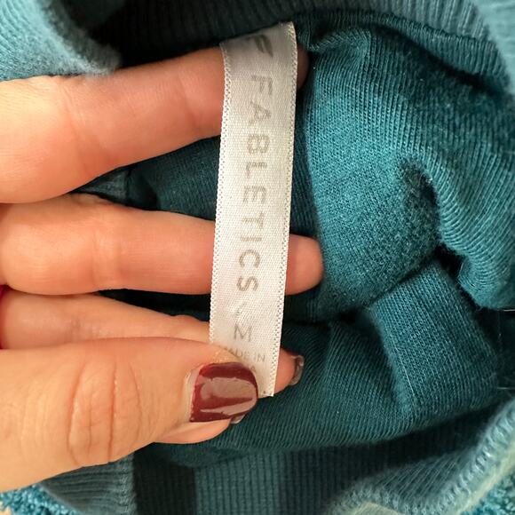 M Fabletics Teal Teddie Cropped Pullover Sweatshirt - Picture 3 of 4